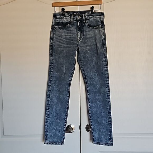 Gap Men's Slim Taper Denim Jeans Light Blue Washed 29×30 - Picture 2 of 16
